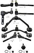 10-Piece Kit Front, Driver and Passenger Side, Upper Control Arm Kit, Includes (2) Ball Joint, (2) Control Arm, (1) Idler Arm, (1) Pitman Arm, and (4) Tie Rod End