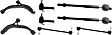 8-Piece Kit Front, Driver and Passenger Side, Lower Control Arm Kit, Includes (2) Control Arm, (2) Sway Bar Link, and (4) Tie Rod End