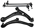 4-Piece Kit Front, Driver and Passenger Side, Lower Control Arm Kit, Includes (2) Control Arm and (2) Sway Bar Link