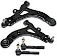4-Piece Kit Front, Driver and Passenger Side, Lower Control Arm Kit, Includes (2) Control Arm and (2) Tie Rod End