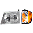 2-Piece Kit Driver Side Halogen Headlight, With bulb(s), OE Replacement, Includes (1) Corner Light and (1) Headlight