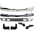 7-Piece Kit, Front, Upper Textured Bumper Cover, Includes (1) Bumper, (4) Bumper Bracket, (1) Bumper Cover, and (1) Valance