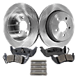2-Wheel Set Rear Brake Disc and Pad Kit, Plain Surface 5 Lugs 294.89 mm, Includes (1) Brake Pad Set and (2) Brake Disc