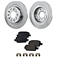 2-Wheel Set Rear Brake Disc and Pad Kit, Plain Surface 5 Lugs 288.04 mm, Includes (2) Disc and (1) Pad Set