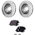 2-Wheel Set Front Brake Disc and Pad Kit, Plain Surface 5 Lugs 305 mm, Includes (2) Disc and (1) Pad Set