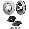2-Wheel Set Front Brake Disc and Pad Kit, Plain Surface 5 Lugs 299.97 mm, Includes (1) Brake Pad Set and (2) Brake Disc