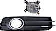 2013 Audi A3 - 2-Piece Kit Front, Passenger Side Halogen Fog Light, With bulb(s), For Models With Sport Package, Includes (1) Fog Light and (1) Fog Light Trim