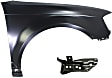 2009 Audi A3 - 2-Piece Kit Front, Passenger Side Fender, For Models Without Side Marker Light, Includes (1) Fender and (1) Fender Support