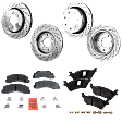 2014 Ford F-150 Limited - 4-Wheel Set Front and Rear Brake Disc and Pad Kit, Cross-drilled and Slotted, 7 Lugs, Front-350 mm/Rear-348.2 mm, Ceramic, 7 Lug, 3.5L 6Cyl, Includes (4) Disc and (2) Pad Set