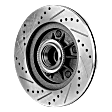 8-Piece Kit Front and Rear Brake Disc and Pad Kit, Cross-drilled and Slotted, 5 Lugs, Semi-Metallic, Pro-Line Series, Includes (4) Brake Disc and (2) Brake Pad Set