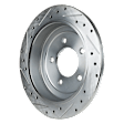 8-Piece Kit Front and Rear Brake Disc and Pad Kit, Cross-drilled and Slotted, 5 Lugs, Semi-Metallic, Pro-Line Series, Includes (4) Brake Disc and (2) Brake Pad Set
