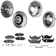 4-Wheel Set Brake Disc and Pad Kit, Plain Surface 7 Lugs Front-329.95 mm/Rear-347.98 mm Front-Ceramic/Rear-Semi-Metallic RWD Pro-Line Series, Includes (4) Brake Disc and (2) Brake Pad Set