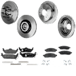 4-Wheel Set Front and Rear Brake Disc and Pad Kit, Plain Surface 7 Lugs Front-329.95 mm/Rear-347.98 mm Semi-metallic RWD Pro-Line Series, Includes (4) Brake Disc and (2) Brake Pad Set