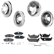 4-Wheel Set Brake Disc and Pad Kit, Plain Surface 7 Lugs Front-329.95 mm/Rear-347.98 mm Front-Ceramic/Rear-Semi-Metallic Pro-Line Series, Includes (4) Brake Disc and (2) Brake Pad Set