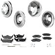 4-Wheel Set Front and Rear Brake Disc and Pad Kit, Plain Surface, 7 Lugs, Semi-Metallic, 4WD/RWD, Pro-Line Series