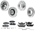 4-Wheel Set Front and Rear Brake Disc and Pad Kit, Plain Surface 6 Lugs Front-329.95 mm/Rear-347.98 mm Front-Ceramic/Rear-Semi-Metallic RWD Pro-Line Series, Includes (2) Pad Set and (4) Disc