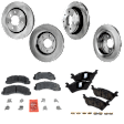 4-Wheel Set Front and Rear Brake Disc and Pad Kit, Plain Surface 7 Lugs Front-350.01 mm/Rear-347.98 mm Ceramic Pro-Line Series, Includes (4) Disc and (2) Pad Set