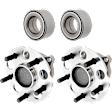 2-Wheel Set Front and Rear Wheel Hub, 4 Lugs, With Bearing, Includes (2) Wheel Bearing and (2) Wheel Hub
