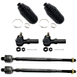 6-Piece Kit Steering Rack Boot, 6-Piece Kit,  Includes (2) Steering Rack Boot and (4) Tie Rod End