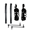 6-Piece Kit Front, Driver and Passenger Side Shock and Fully Loaded Strut, Includes (2) Sway Bar Link and (4) Shock Absorber and Strut Assembly