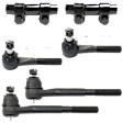 6-Piece Kit Front, Driver and Passenger Side, Inner and Outer Tie Rod End, RWD Includes (2) Tie Rod Adjusting Sleeve and (4) Tie Rod End
