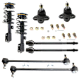 10-Piece Kit Front, Driver and Passenger Side Fully Loaded Strut, Includes (4) Tie Rod End, (2) Sway Bar Link, (2) Ball Joint and (2) Shock Absorber and Strut Assembly