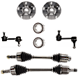 8-Piece Kit Front, Driver and Passenger Side Axle Assembly - New 8-Piece Kit, 3.5L, 6Cyl, Includes (2) Wheel Hub, (2) Sway Bar Link, (2) Axle Assembly and (2) Wheel Bearing