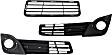 3-Piece Kit Front, Driver and Passenger Side Fog Light Trim, Textured Black, Includes (2) Fog Light Trim and (1) Bumper Grille