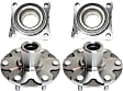 2-Wheel Set Front Wheel Hub, 6 Lugs, With Bearing, 4WD, Includes (2) Wheel Bearing and (2) Wheel Hub