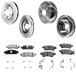 4-Wheel Set Front and Rear Brake Disc and Pad Kit, Plain Surface 6 Lugs Front-283 mm/Rear-286 mm Ceramic Pro-Line Series, Includes (4) Disc and (2) Pad Set