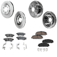4-Wheel Set Front and Rear Brake Disc and Pad Kit, Plain Surface 6 Lugs Front-283 mm/Rear-286 mm Ceramic Pro-Line Series, Includes (4) Disc and (2) Pad Set