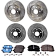 4-Wheel Set Front and Rear Brake Disc and Pad Kit, Cross-Drilled and Slotted, Ceramic, 330mm Front and 328mm Rear Disc, Except Heavy Duty Brakes, Production Date To March-24-2012, Pro-Line Series