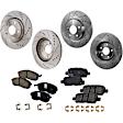 2012 Nissan Altima - 8-Piece Kit Front and Rear Brake Disc and Pad Kit, Cross-drilled and Slotted, Ceramic, engdesig: VQ35DE, Naturally Aspirated, GAS, Nissan Engine, 3.5L 6Cyl, Pro-Line Series  Includes (4) Brake Disc and (2) Brake Pad Set
