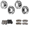 4-Wheel Set Front and Rear Brake Disc and Pad Kit, Plain Surface 6 Lugs Front-319.02 mm/Rear-311.91 mm Ceramic Pro-Line Series, Includes (2) Brake Pad Set and (4) Brake Disc