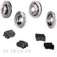 4-Wheel Set Front and Rear Brake Disc and Pad Kit, Plain Surface 5 Lugs Front-300 mm/Rear-315 mm Ceramic Pro-Line Series, Includes (4) Brake Disc and (2) Brake Pad Set