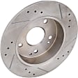 2011 Honda Civic - 4-Wheel Set Front and Rear Brake Disc and Pad Kit, Cross-drilled and Slotted, 5 Lugs, Front-261.7 mm/Rear-259.59 mm, Ceramic, With Rear Disc Brake, EX, EX-L, Hybrids and Si Models, 1.8L 4Cyl, Includes (4) Disc and (2) Pad Set
