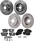 2006 Acura TSX - 4-Wheel Set Front and Rear Brake Disc and Pad Kit, Cross-drilled and Slotted, 5 Lugs, Front-299.97 mm/Rear-259.7 mm, Ceramic, Enginedesignationname: K24A2, Naturally Aspirated, GAS, 260 mm Rotor Diameter, 2.4L 4Cyl, Pro-Line Series