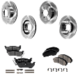 4-Wheel Set Front and Rear Brake Disc and Pad Kit, Plain Surface 5 Lugs Front-305.05 mm/Rear-300.99 mm Ceramic Pro-Line Series, Includes (2) Brake Pad Set and (4) Brake Disc