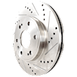4-Wheel Set Front and Rear Brake Disc and Pad Kit, Cross-drilled and Slotted 6 Lugs Front-305.05 mm/Rear-329.69 mm Ceramic Pro-Line Series, Includes (4) Disc and (2) Pad Set