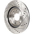 4-Wheel Set Front and Rear Brake Disc and Pad Kit, Cross-drilled and Slotted 6 Lugs Front-305.05 mm/Rear-329.69 mm Ceramic Pro-Line Series, Includes (4) Disc and (2) Pad Set