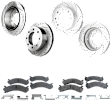 4-Wheel Set Front and Rear Brake Disc and Pad Kit, Cross-drilled and Slotted Front-325 mm/Rear-329.95 mm Pro-Line Series, Includes (2) Brake Pad Set and (4) Brake Disc