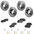 2013 Infiniti G37 Journey - 4-Wheel Set Front and Rear Brake Disc and Pad Kit, Cross-drilled and Slotted, Front-319.5 mm/Rear-308 mm, Ceramic