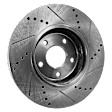 2013 Infiniti G37 Journey - 4-Wheel Set Front and Rear Brake Disc and Pad Kit, Cross-drilled and Slotted, Front-319.5 mm/Rear-308 mm, Ceramic