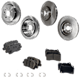 4-Wheel Set Front and Rear Brake Disc and Pad Kit, Plain Surface 5 Lugs Front-321.06 mm/Rear-314.96 mm Ceramic Pro-Line Series, Includes (4) Brake Disc and (2) Brake Pad Set