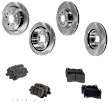 4-Wheel Set Front and Rear Brake Disc and Pad Kit, Plain Surface 5 Lugs Front-344.93 mm/Rear-314.96 mm Ceramic Pro-Line Series, Includes (4) Brake Disc and (2) Brake Pad Set