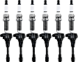 12-Piece Kit Ignition Coil, 6 Cylinder, 2.5/3.5 Liter Engine, Includes (6) Ignition Coil and (6) Spark Plug