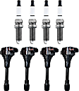 8-Piece Kit Ignition Coil, 4 Cylinder, 1.8/2.0/2.5 Liter Engine, Includes (4) Ignition Coil and (4) Spark Plug