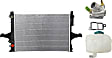 3-Piece Kit Radiator, Includes (1) Radiator, (1) Thermostat and (1) Coolant Reservoir