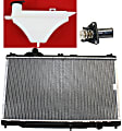 3-Piece Kit Radiator, Includes (1) Radiator, (1) Thermostat and (1) Coolant Reservoir