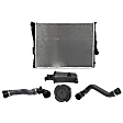 2001-2006 BMW 330Ci - 6-Piece Kit Radiator, 2.5L/2.8L/3.0L Engines, Aluminum Core, Plastic Tank, includes Coolant Reservoir, Radiator Cap, Radiator Hoses, and Thermostat